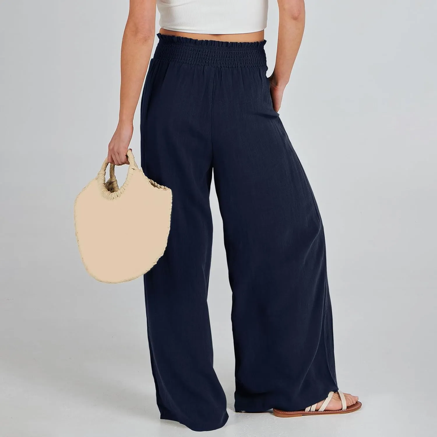 High Waisted Work Pants for Women Womens Stretchy Straight Leg Dress Work Pants Casual Slacks Dress with Pockets