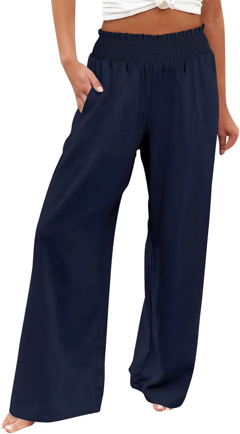 High Waisted Work Pants for Women Womens Stretchy Straight Leg Dress Work Pants Casual Slacks Dress with Pockets