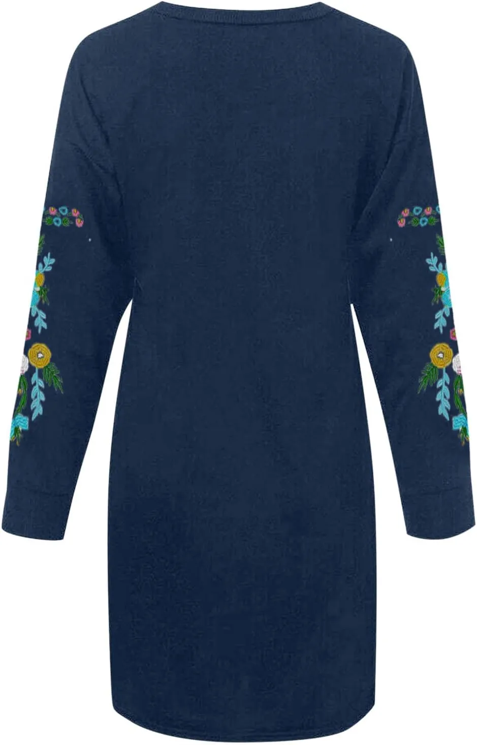 Holiday Party Dresses for Women 2024 Winter Fall Long Sleeve Crewneck Sweatshirt Dress Casual Aztec Ethnic Mini Dress