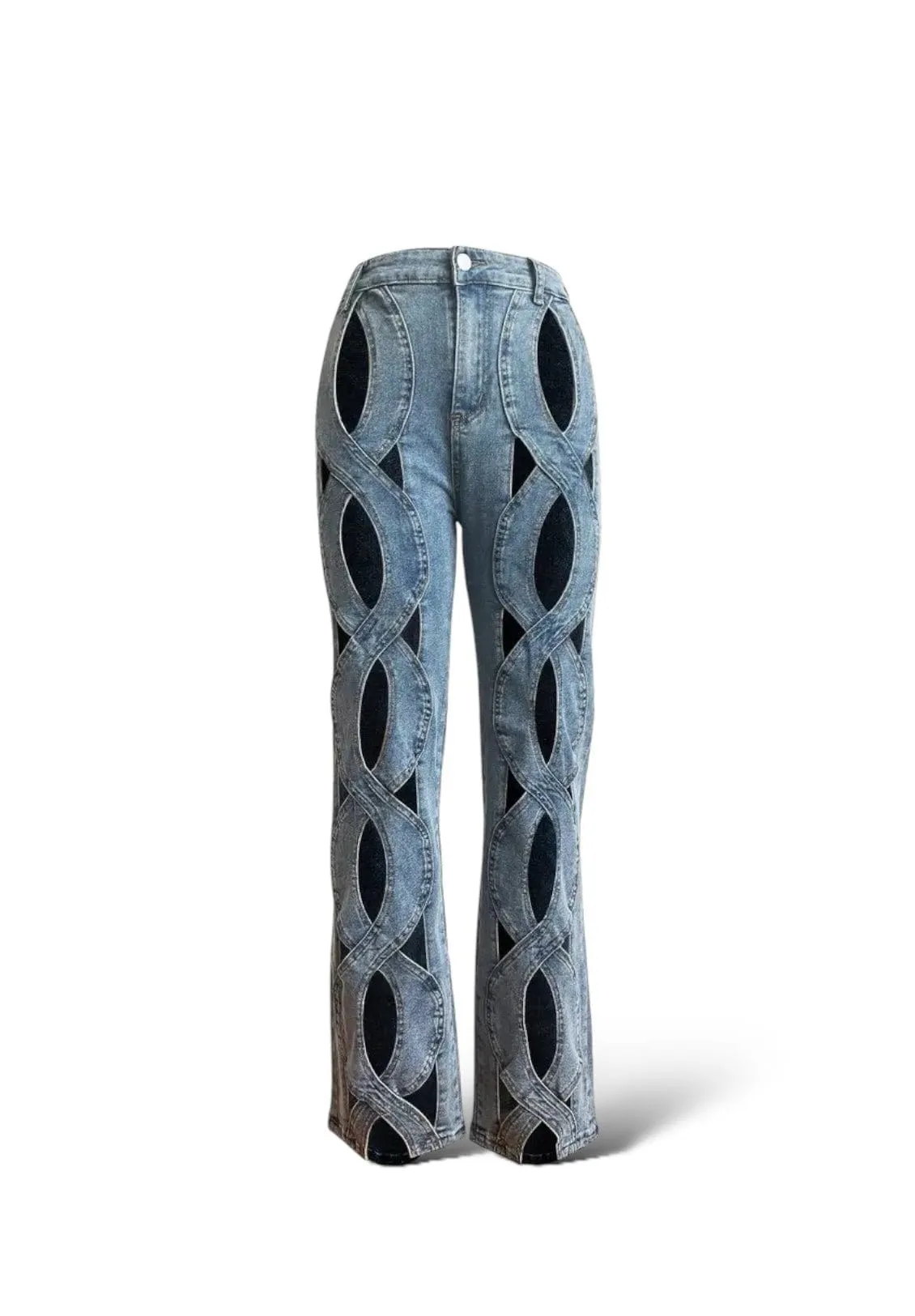 Hollow Out Flare Jeans