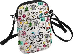 HOLLP Oregon State Crossbody Bag Biking Gift Portland Oregon Travel Small Sling Bag Oregon Souvenir Gift