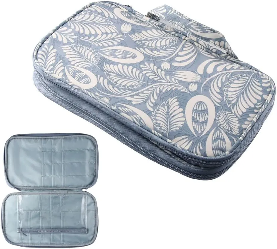 HomeSoGood Portable Knitting Needles Case,Travel Crochet Hooks Holder with Handle Empty Zipper Crochet Hook Storage Bag Organizer for DIY Craft Knitting Accessories