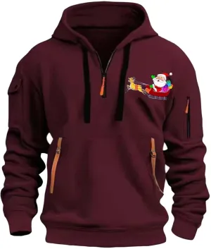 Hoodie for Men,Mens 1/4 Zip Pullover Vintage Graphic Western Hoodies Casual Long Sleeve Country Jackets with Pocket