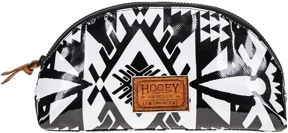 HOOEY Accessory Bag Make Up Toiletry Travel Bag (Puebla - Black/White, Small)