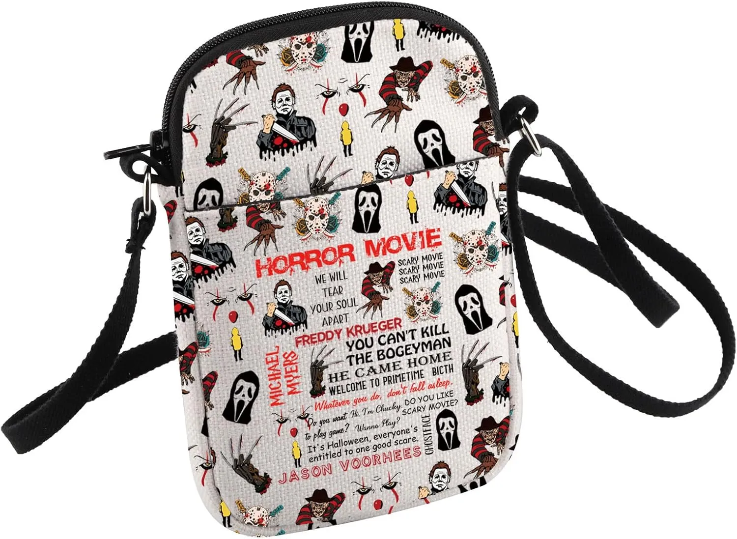 Horror Movie Small Sling Backpack for 90s Halloween Movies Lovers - Crossbody Bag Gift