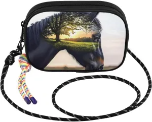 Horse Forest Sunrise Crossbody Bags for Women Cell Phone Purses Women's Shoulder Handbags Wallet Purse with Adjustable Strap