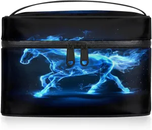 Horse Racing Travel Toiletry Bag Large Capacity Makeup Case Organizer with Handle Cosmetic Case for Women Girls