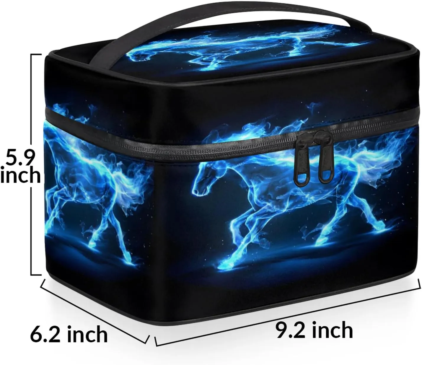 Horse Racing Travel Toiletry Bag Large Capacity Makeup Case Organizer with Handle Cosmetic Case for Women Girls