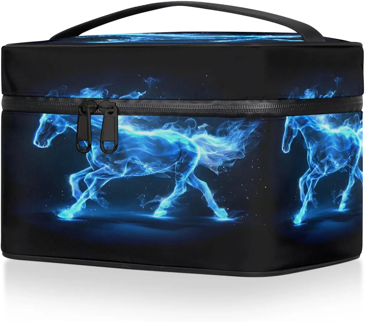 Horse Racing Travel Toiletry Bag Large Capacity Makeup Case Organizer with Handle Cosmetic Case for Women Girls