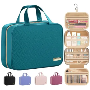 HOTOR Travel Toiletry Bag - Toiletry Bag w/Hanging Hook - Spacious Toiletry Bag for Women & Men, Makeup Bag/Big Comparment, Waterproof for Travel Accessories, Travel Essentials, Medium, Teal