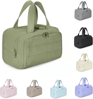 Humidity Travel Cosmetic Bag, Humidityt Large Capacity Wide-Open Travel Cosmetic Bag, 0.6lb Lightweight, For Womentraveling, Essentials Toiletries (Green)