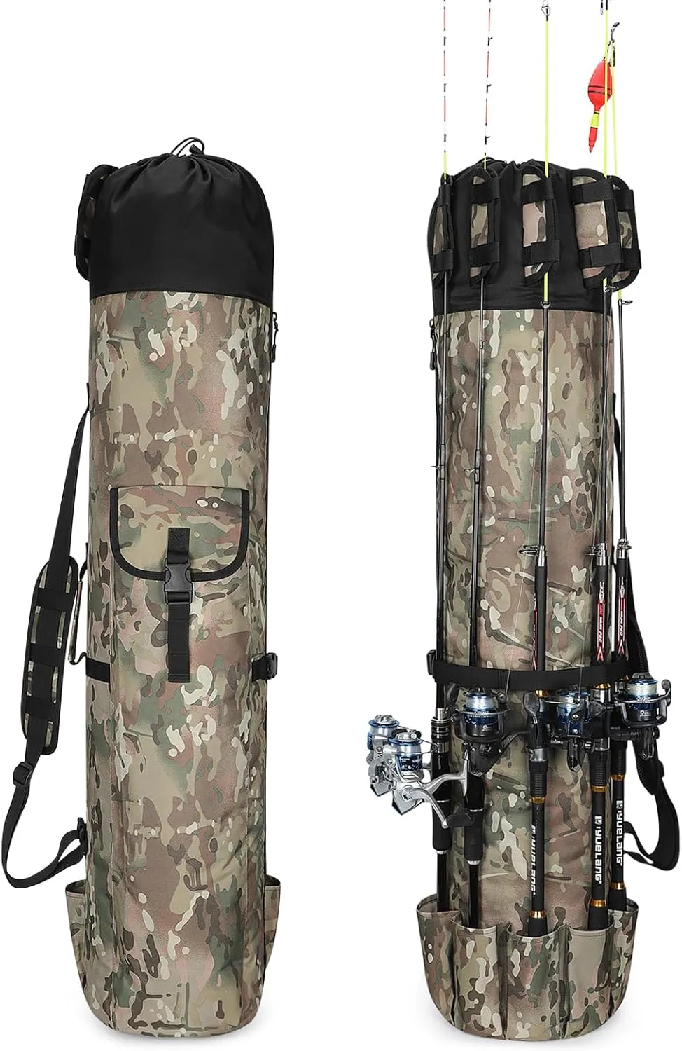 HUNTVP Fishing Rod Reel Case Bag Organizer Travel Carry Case Carrier Holder Pole Tools Storage Bags