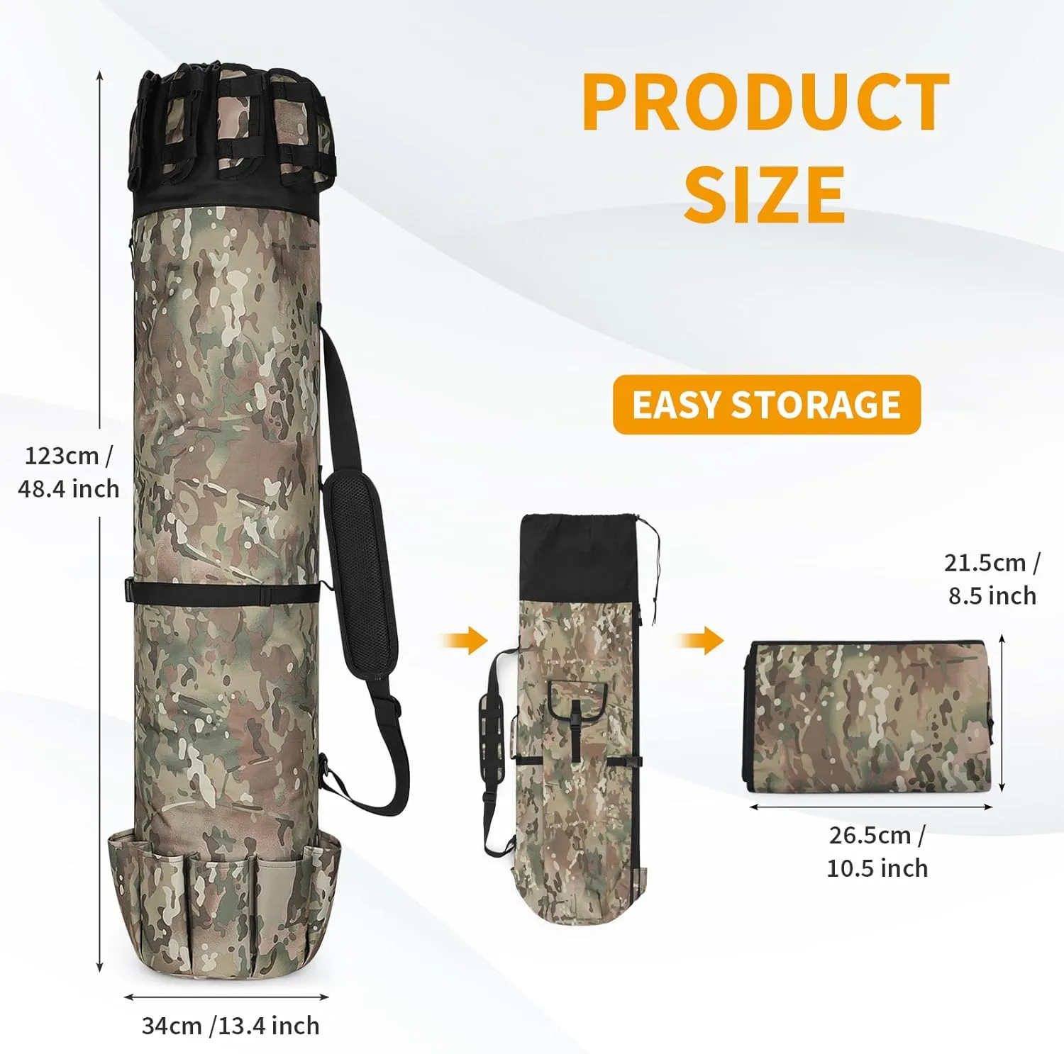 HUNTVP Fishing Rod Reel Case Bag Organizer Travel Carry Case Carrier Holder Pole Tools Storage Bags