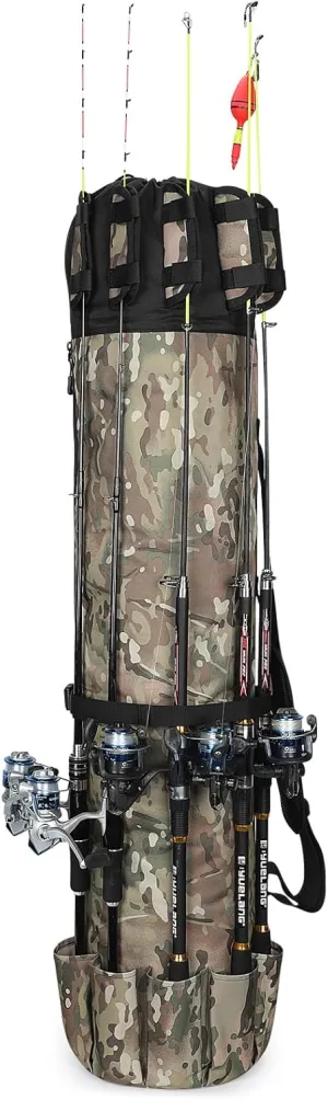 HUNTVP Fishing Rod Reel Case Bag Organizer Travel Carry Case Carrier Holder Pole Tools Storage Bags