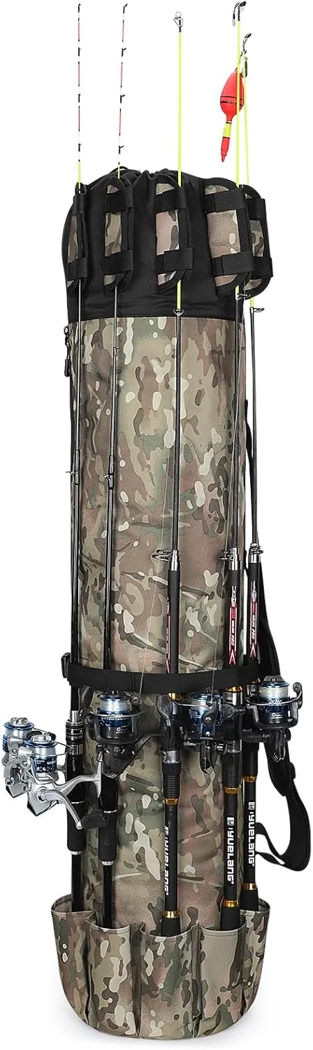 HUNTVP Fishing Rod Reel Case Bag Organizer Travel Carry Case Carrier Holder Pole Tools Storage Bags