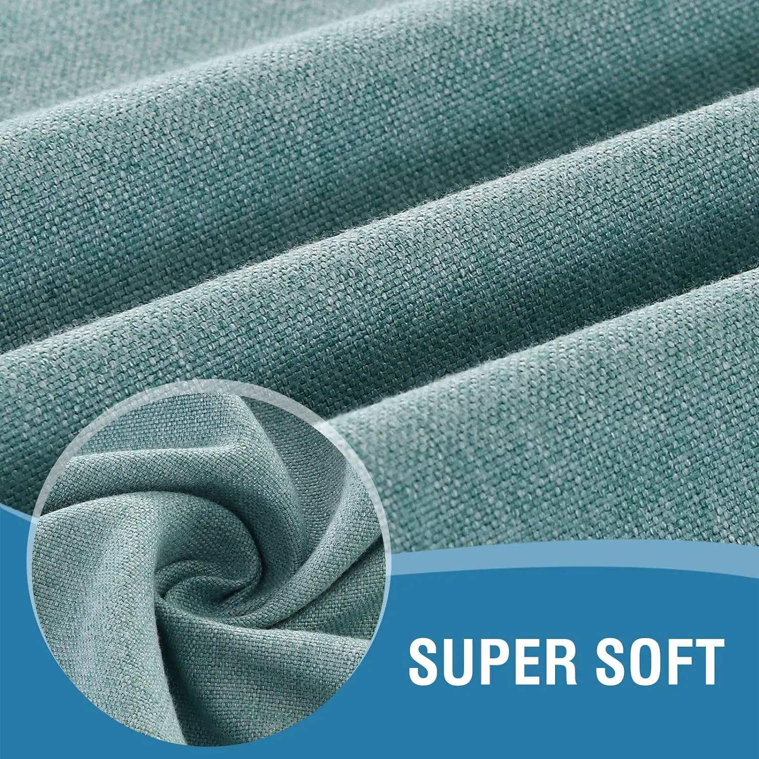 H.VERSAILTEX Linen Textured Tablecloth Square 60 x 60 Waterproof Solid Linen Woven Tablecloth Spill-Proof Linen Look Cover for Party Table Extra Soft and Thick Fabric Wrinkle Free, Heather Aqua
