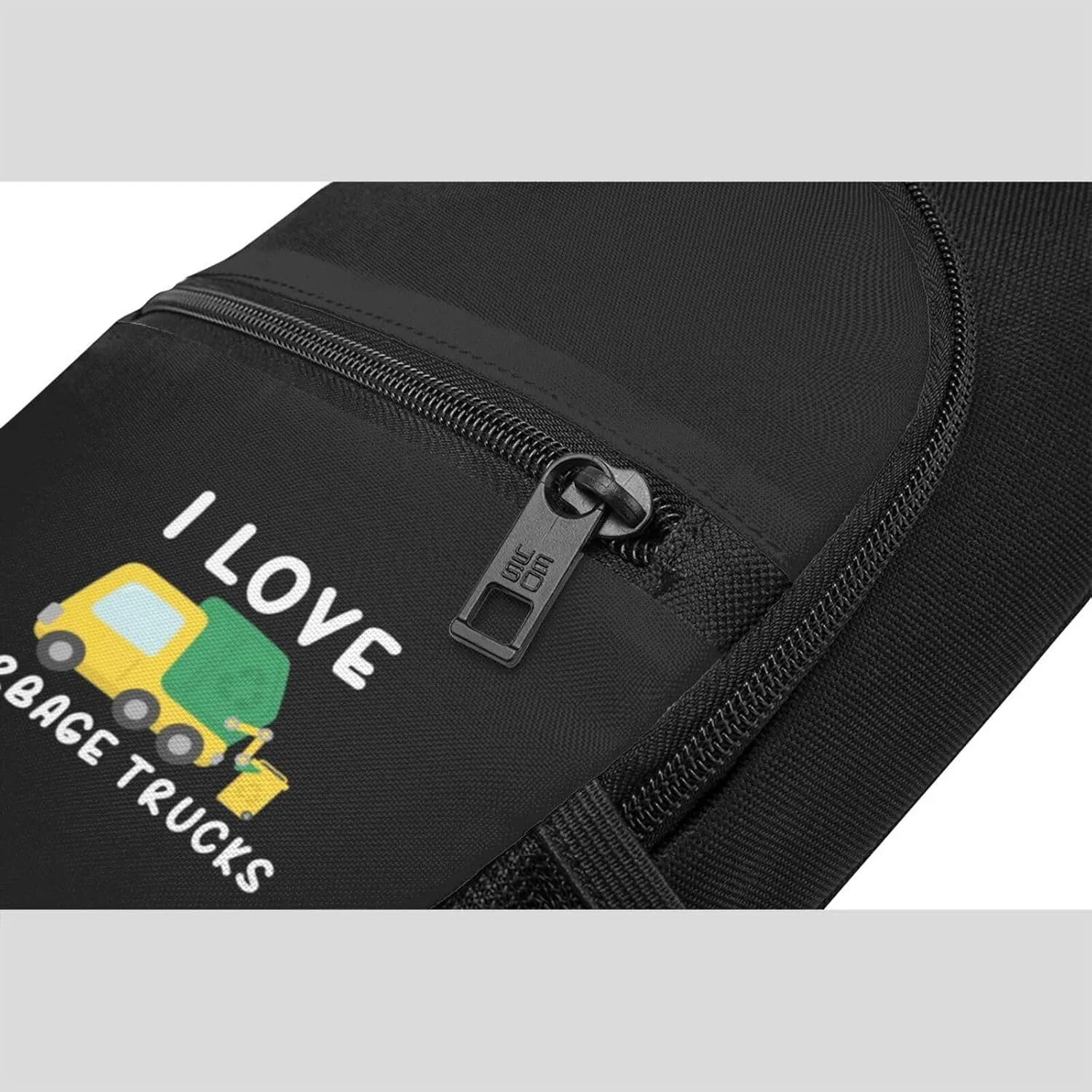 I Love Garbage Trucks Unisex Chest Bag Lightweight Crossbody Shoulder Bag Travel Pocket Black