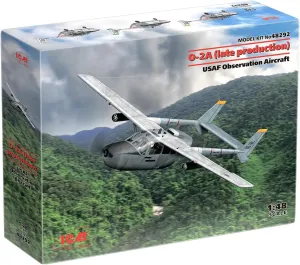 ICM Models – O-2A Skymaster (Late Production) Model Airplane Kit – 1:48 Aircraft Scale – US Air Force Aircraft Model for Assembling – Plastic Model Airplane Building Kit (48292)