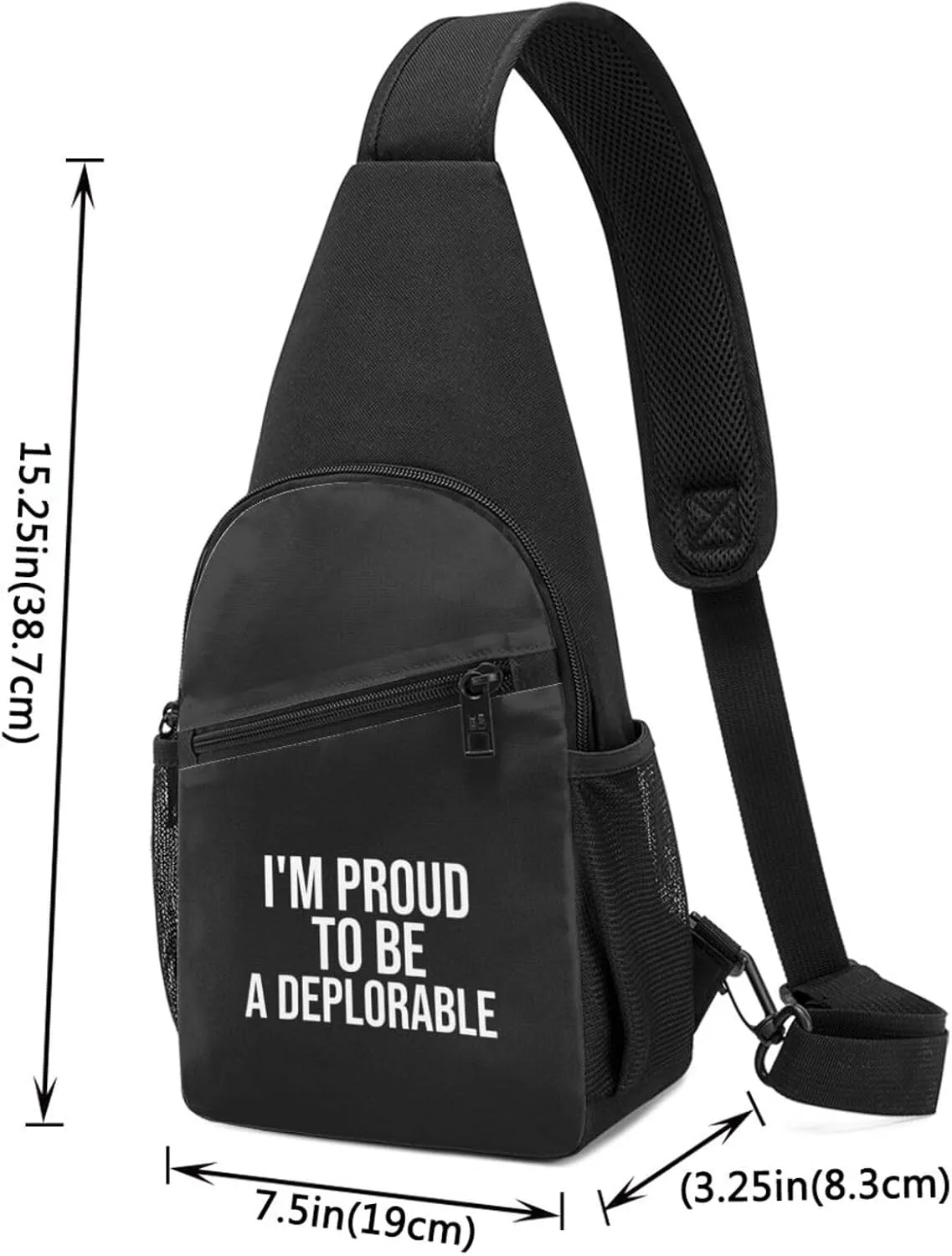 I'M Proud To Be A Deplorable Unisex Chest Bag Lightweight Crossbody Shoulder Bag Travel Pocket