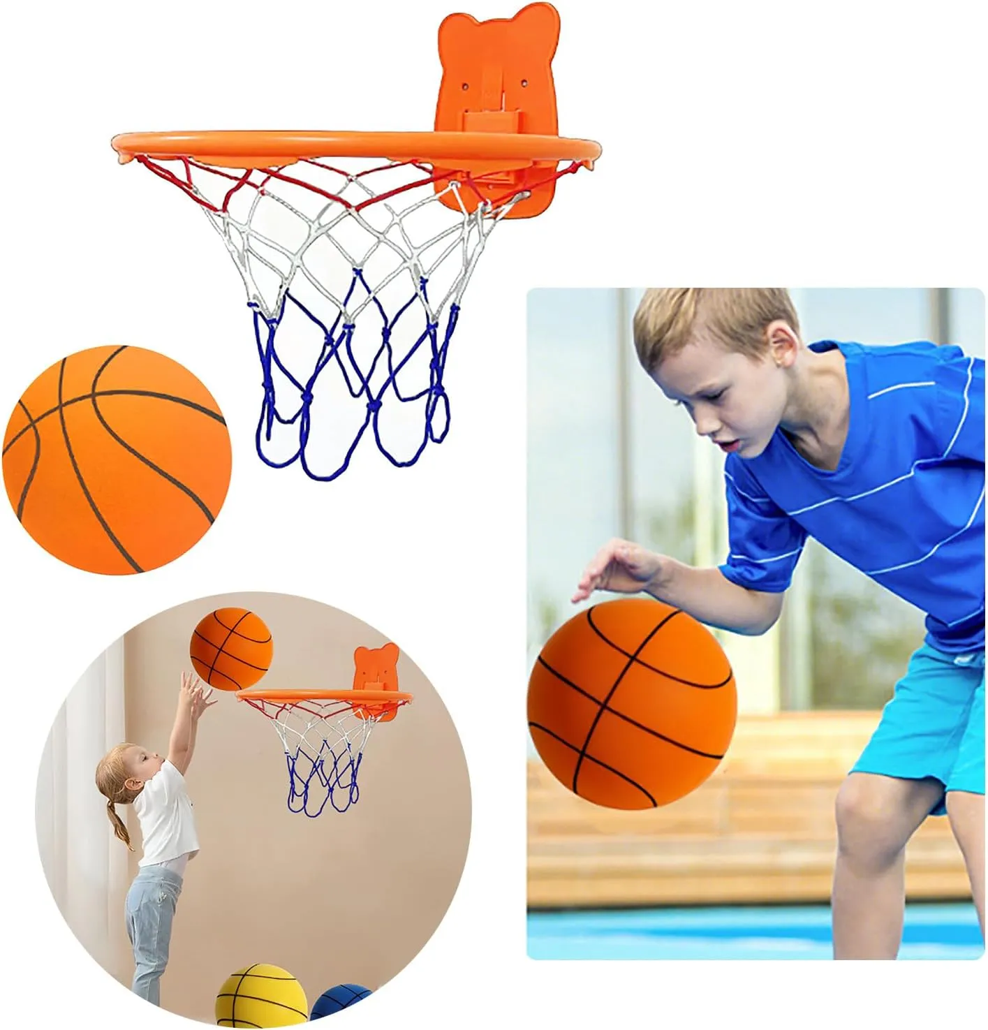 Indoor Basketballs Hoop Kids Small Basketballs Hoop Wall Mount Dunks Rims Hanging Boards with Basketball Kits Indoo