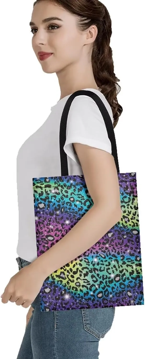 INSTANTARTS Cute Cartoon Chicken Cat Heavy Duty Gusseted Canvas Shoulder Handbag Reusable Linen Tote