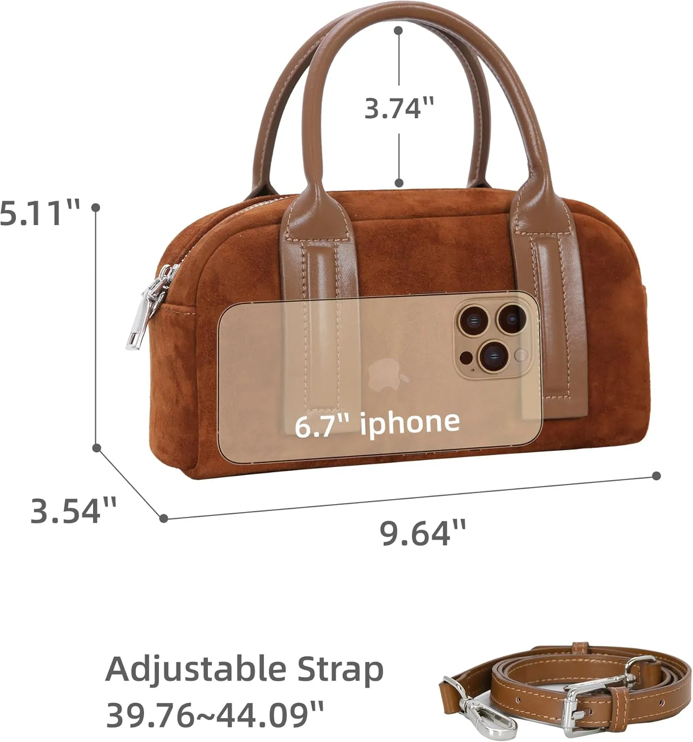 Iswee Suede Bag Designer Crossbody Bags for Women Small Shoulder Purse Ladies Handbags Travel Work Bag