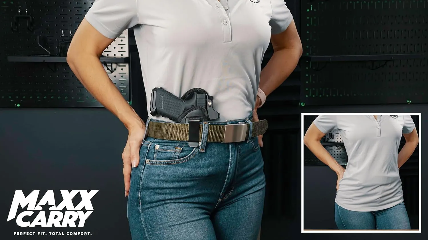 IWB Gun Holster, Universal Soft Leatherette, Optic Ready Fits: CZ P10, P07, 75S, G 30, 30S, H&K VP 9/40, SIG P320X Carry & Compact, XDM 3.8", S&W SD VE, Walther CCP, PK380