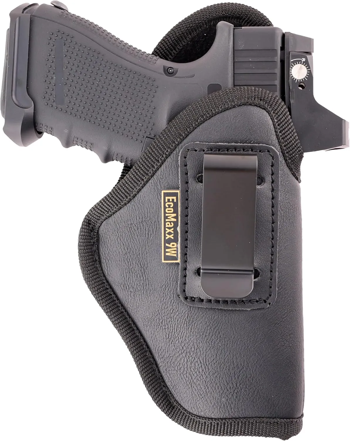 IWB Gun Holster, Universal Soft Leatherette, Optic Ready Fits: CZ P10, P07, 75S, G 30, 30S, H&K VP 9/40, SIG P320X Carry & Compact, XDM 3.8", S&W SD VE, Walther CCP, PK380