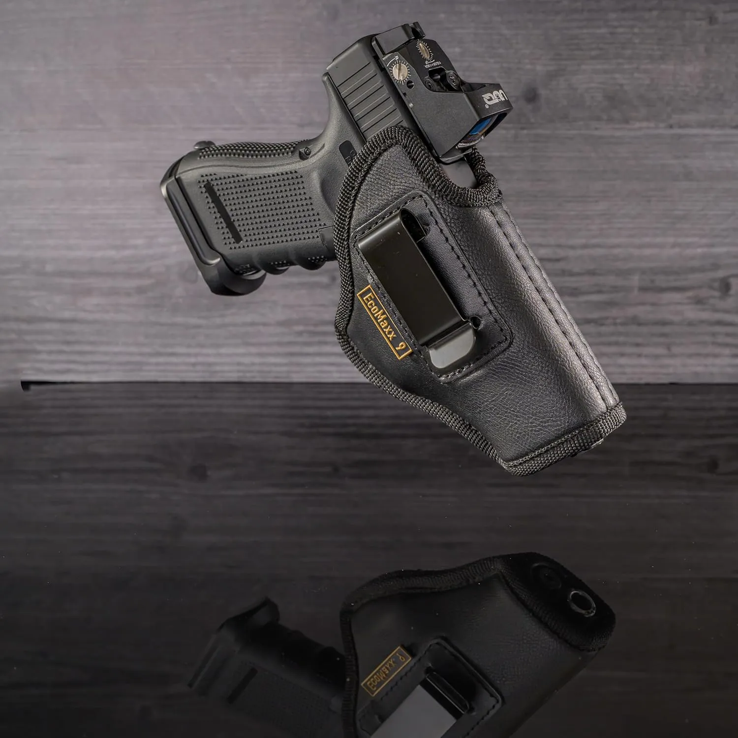 IWB Gun Holster, Universal Soft Leatherette, Optic Ready Fits: CZ P10, P07, 75S, G 30, 30S, H&K VP 9/40, SIG P320X Carry & Compact, XDM 3.8", S&W SD VE, Walther CCP, PK380