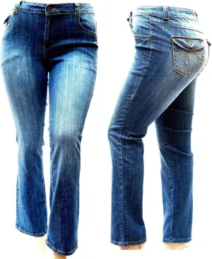 Jack David Y&F Womens Plus Size Curvy Stretch Relaxed Fit Straight/Skinny/Bootcut Denim Jeans Pants