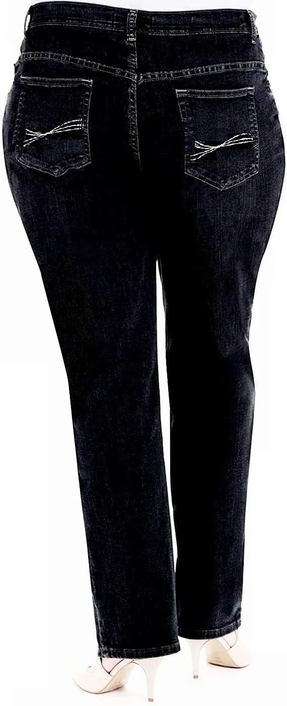Jack David Y&F Womens Plus Size Curvy Stretch Relaxed Fit Straight/Skinny/Bootcut Denim Jeans Pants