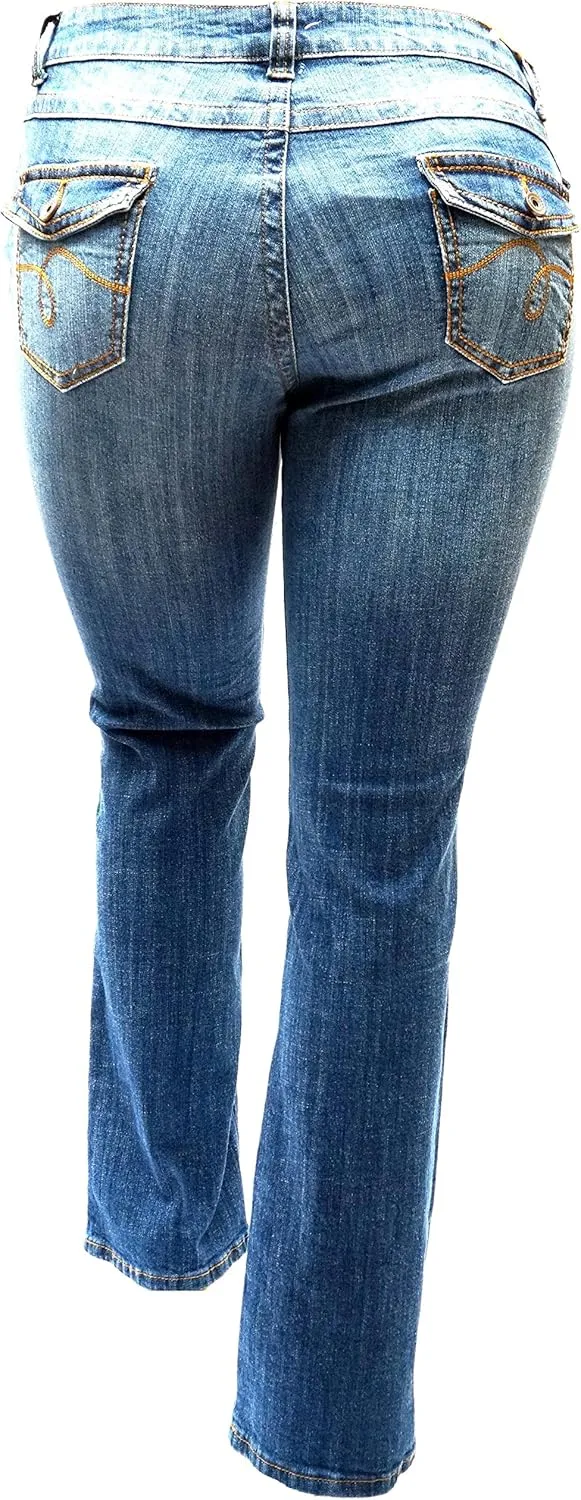 Jack David Y&F Womens Plus Size Curvy Stretch Relaxed Fit Straight/Skinny/Bootcut Denim Jeans Pants