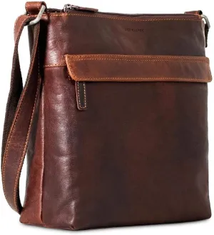 Jack Georges Voyager Zippered Crossbody Hobo #7832 (Brown)
