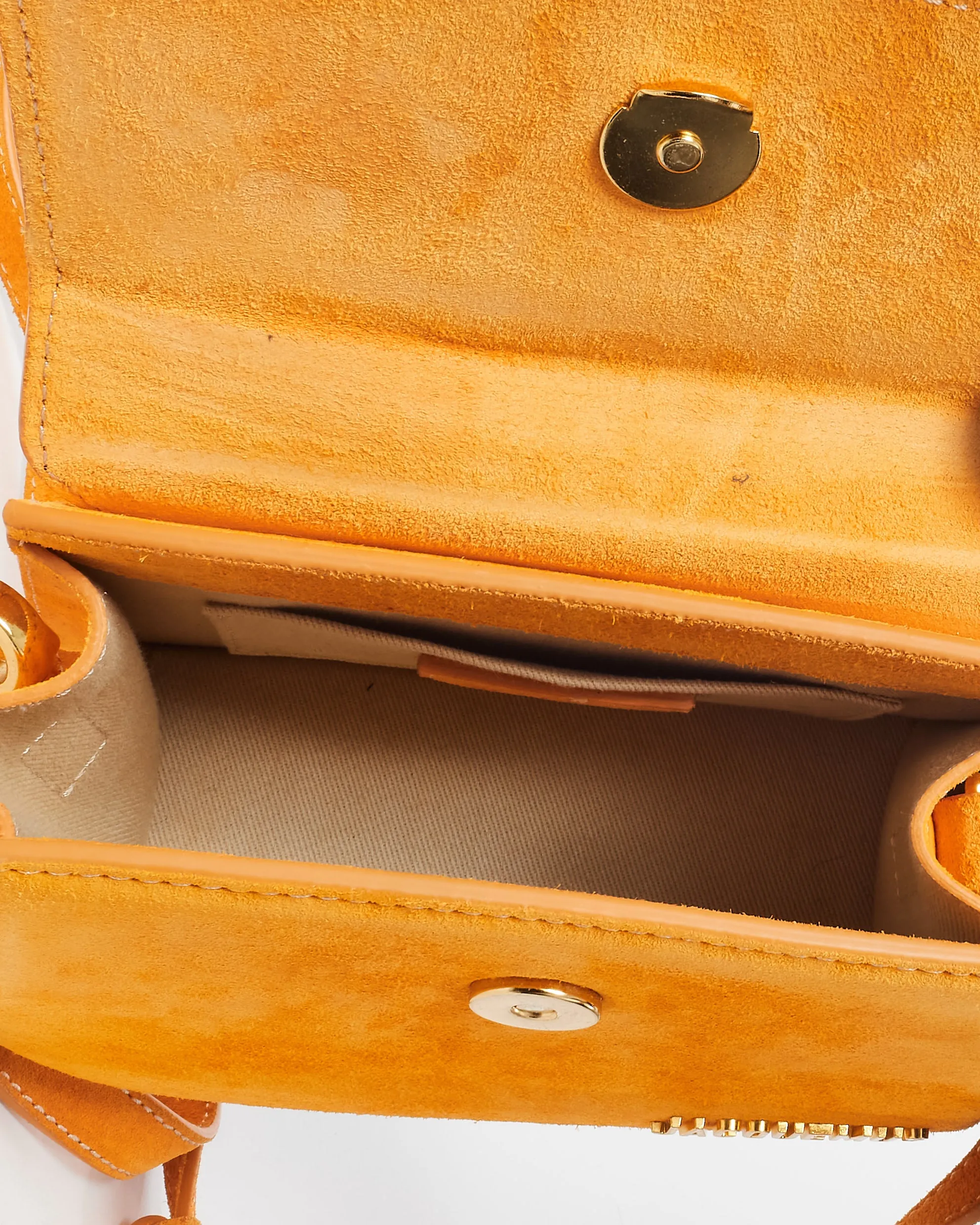 Jacquemus Orange Tan Suede Moyen Le Chiquito Crossbody Bag