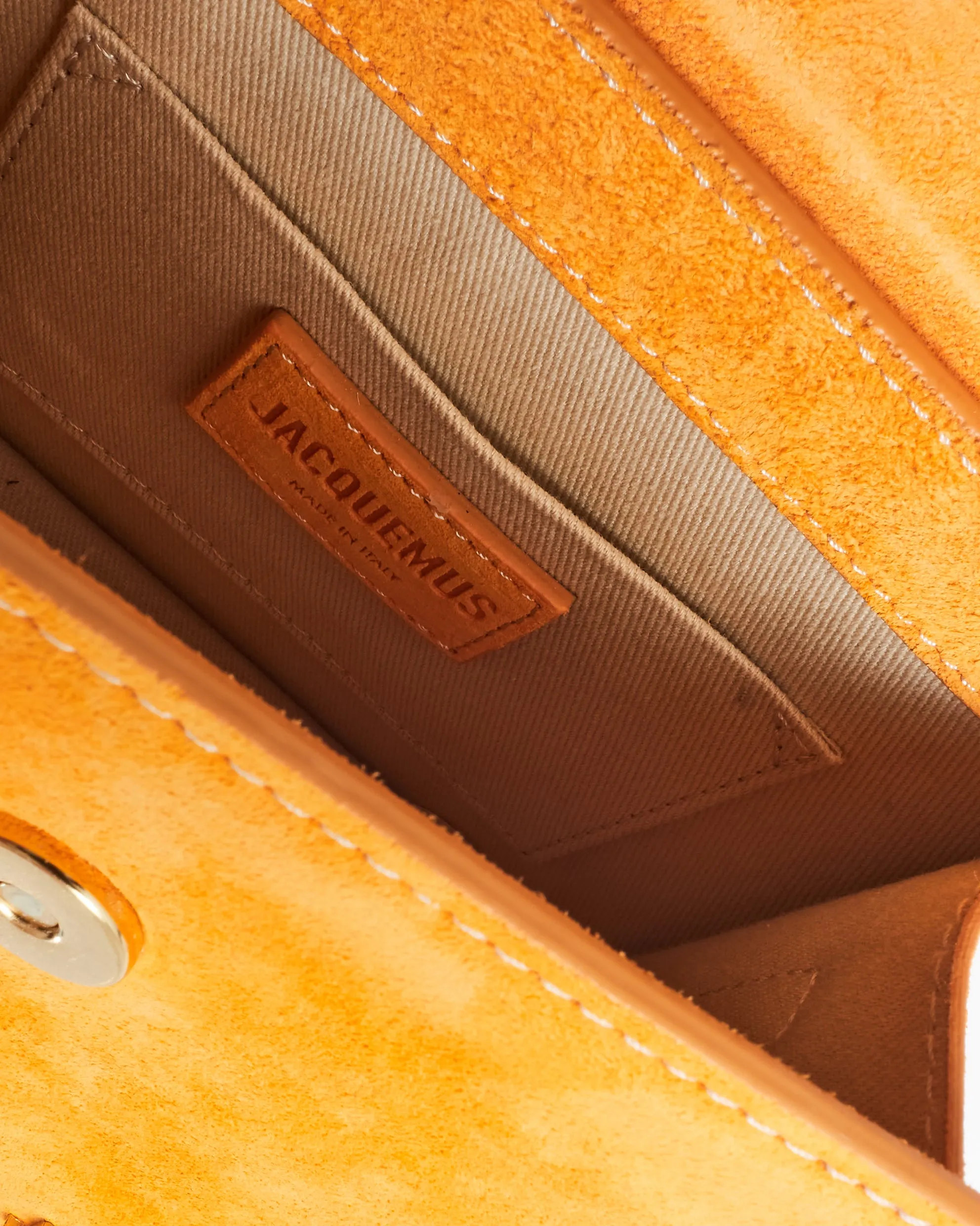 Jacquemus Orange Tan Suede Moyen Le Chiquito Crossbody Bag