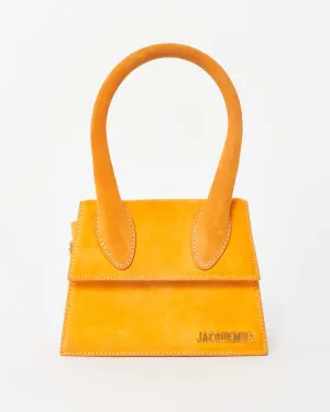 Jacquemus Orange Tan Suede Moyen Le Chiquito Crossbody Bag