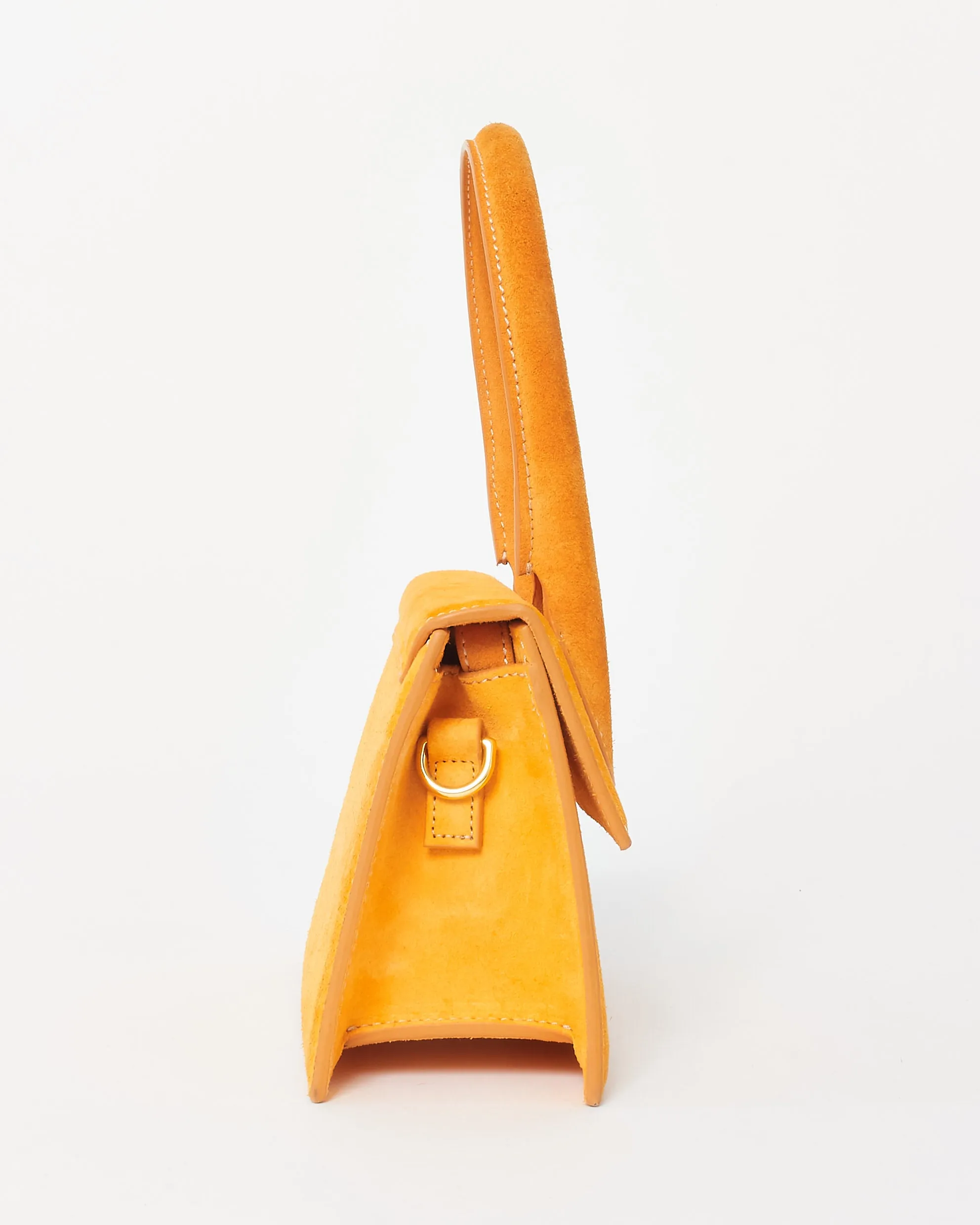 Jacquemus Orange Tan Suede Moyen Le Chiquito Crossbody Bag