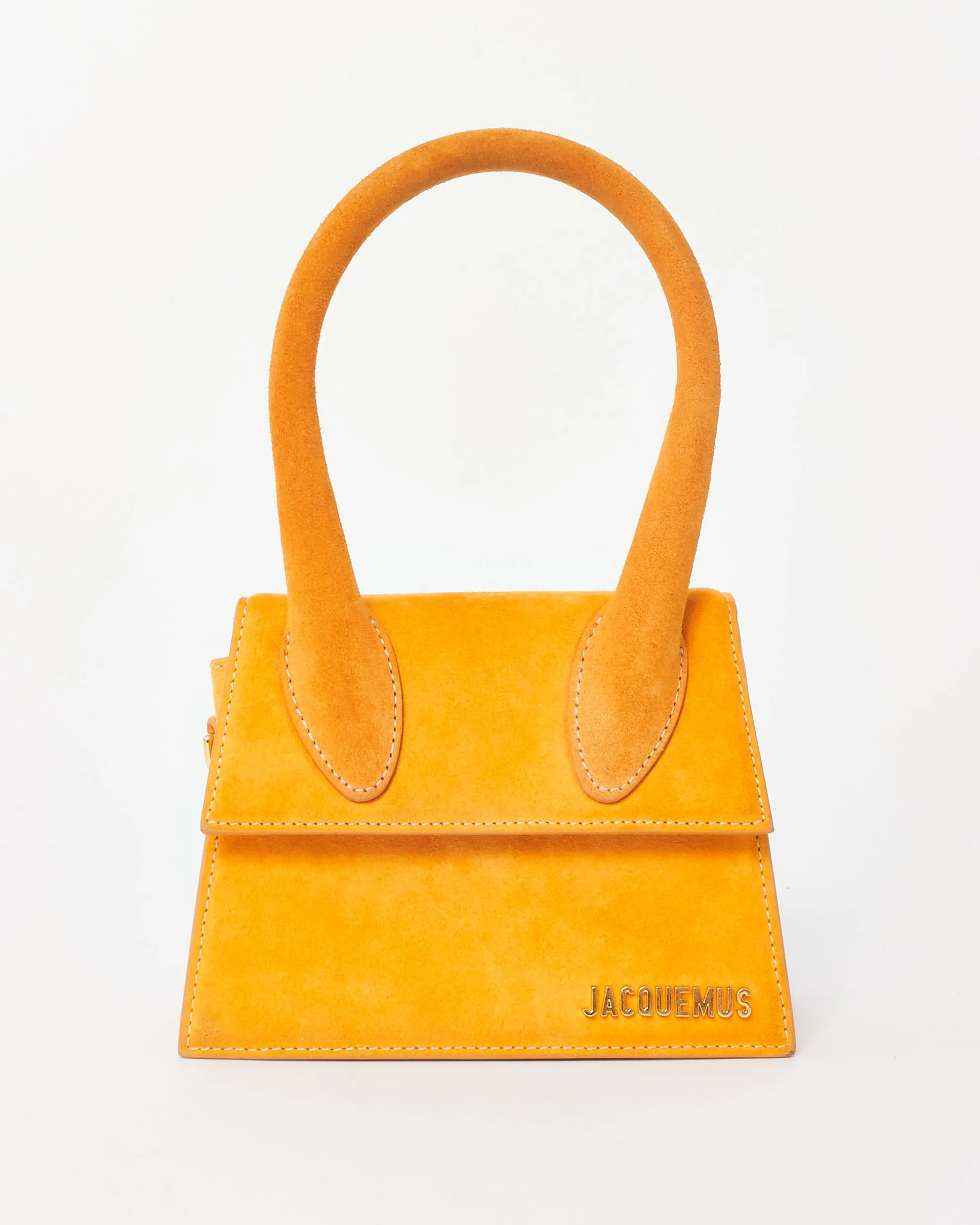 Jacquemus Orange Tan Suede Moyen Le Chiquito Crossbody Bag