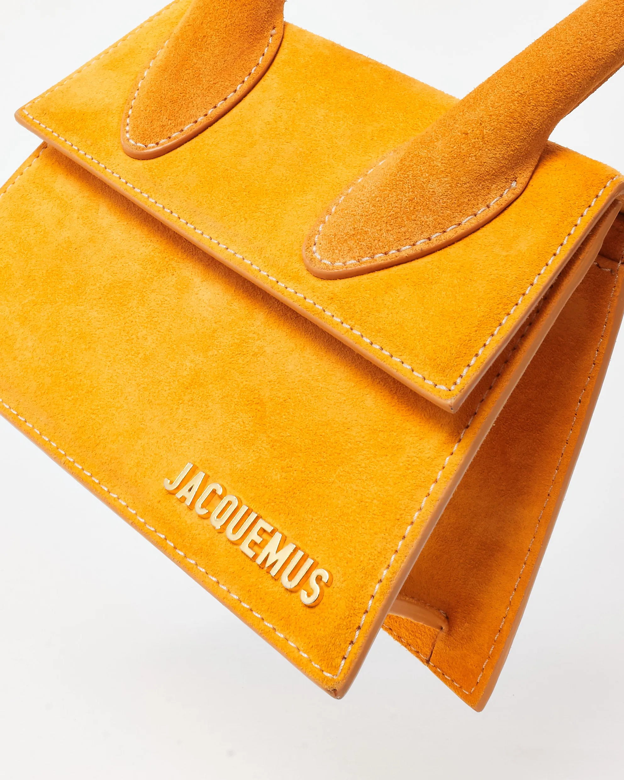 Jacquemus Orange Tan Suede Moyen Le Chiquito Crossbody Bag