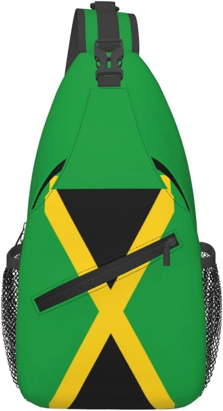 Jamaica Crossbody Bag Jamaica Flag Shoulder Bag Backpack Jamaican Sling Bag Jamaican Chest Casual Daypack Bag