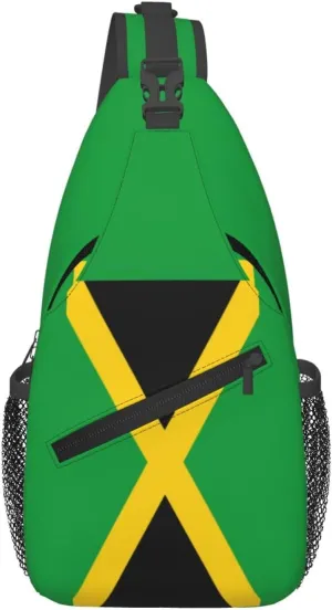 Jamaica Crossbody Bag Jamaica Flag Shoulder Bag Backpack Jamaican Sling Bag Jamaican Chest Casual Daypack Bag