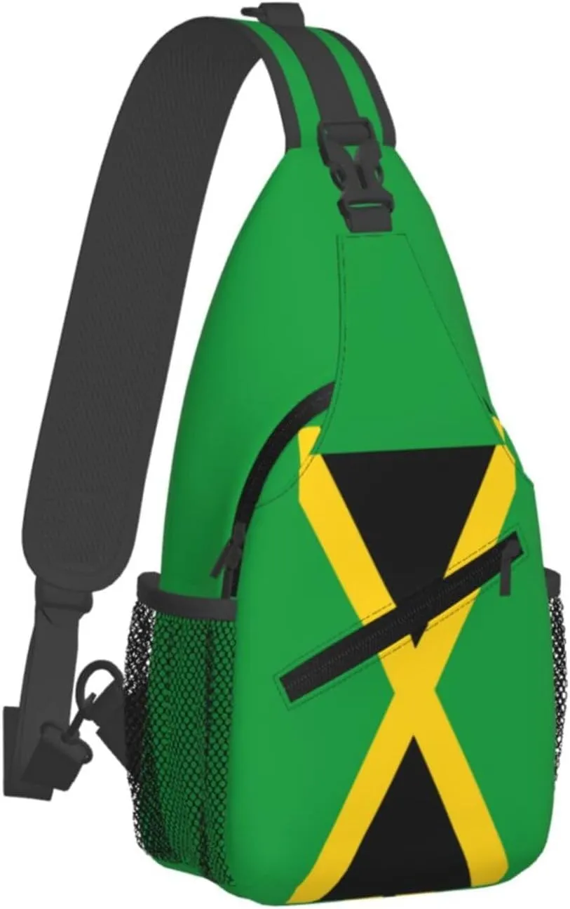 Jamaica Crossbody Bag Jamaica Flag Shoulder Bag Backpack Jamaican Sling Bag Jamaican Chest Casual Daypack Bag