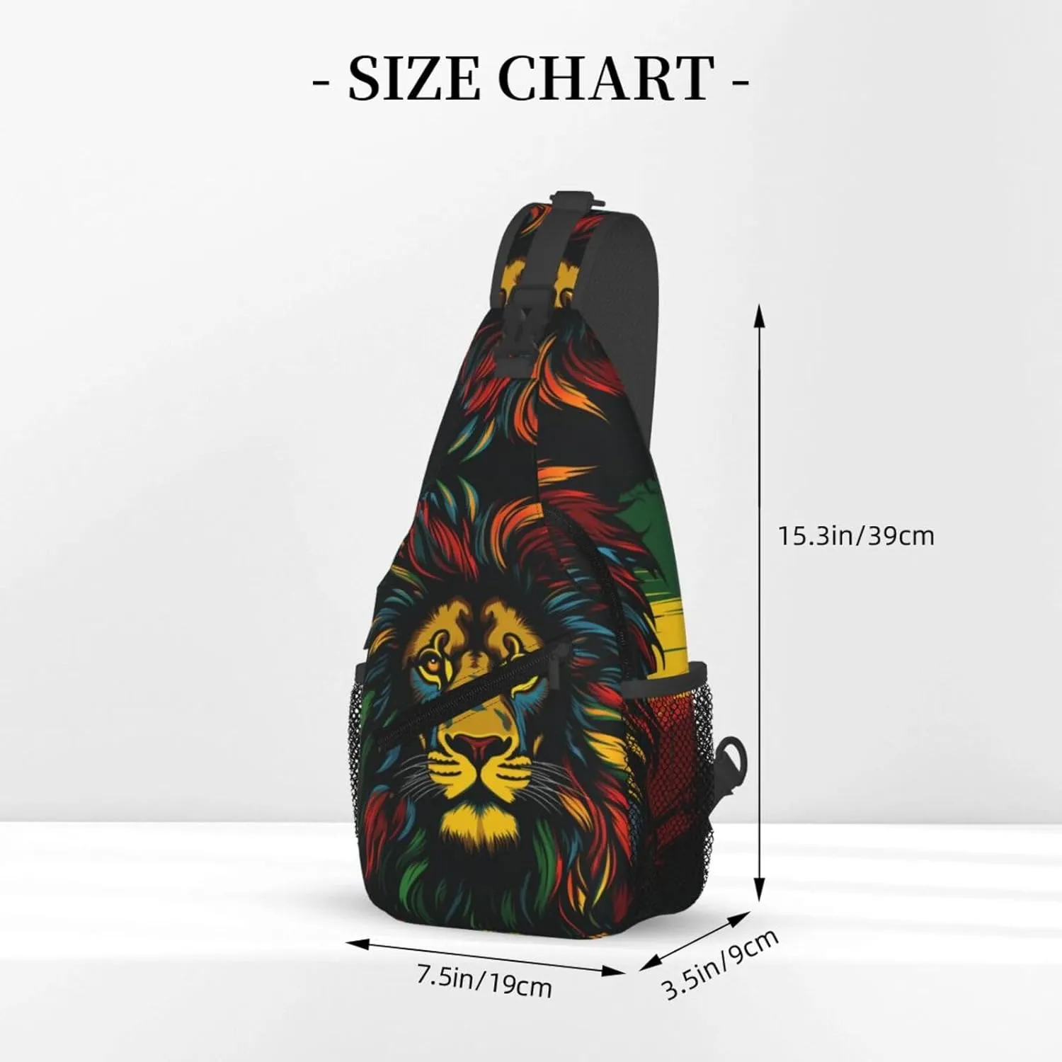 Jamaica Reggae Music Lion Outdoor Crossbody Shoulder Bag For Unisex Young Adult Hiking Bicycling