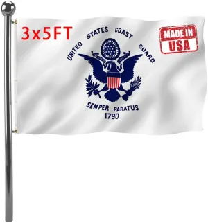 Jayus US Coast Guard Flag Military Flags 3x5 FT Outdoor - Double Sided 220D Heavy Duty United States Coast Guard Flag Banner with 2 Grommets