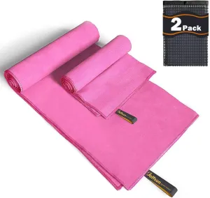 JEFFSUN Microfiber Quick Drying Towel Camping Bath Towels Lightweight Super Absorbent Workout Sweat Towels Suitable for Gym,Outdoor,Backpack,Beach,Hiking,Swimming,Yoga,Fitness, Picnic(2 Pack)