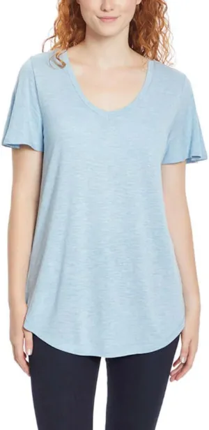 Jessica Simpson Women's Carly Flutter Short Sleeve Tee Shirt