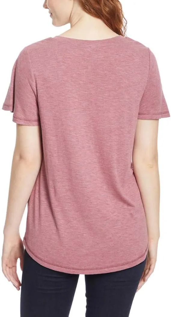 Jessica Simpson Women's Carly Flutter Short Sleeve Tee Shirt