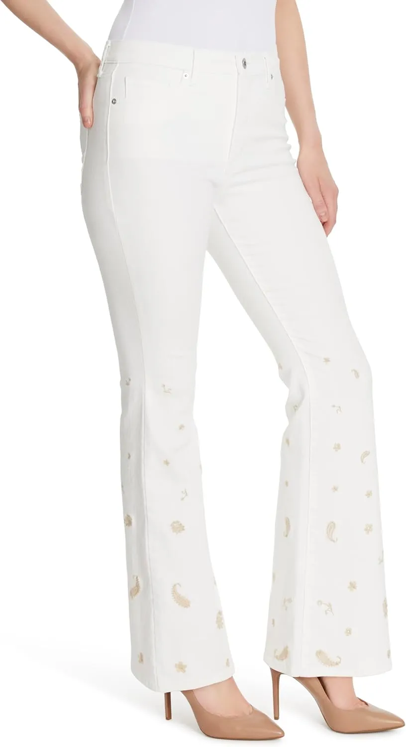 Jessica Simpson Women's Charmed High Rise Fitted Flare Jean Standard