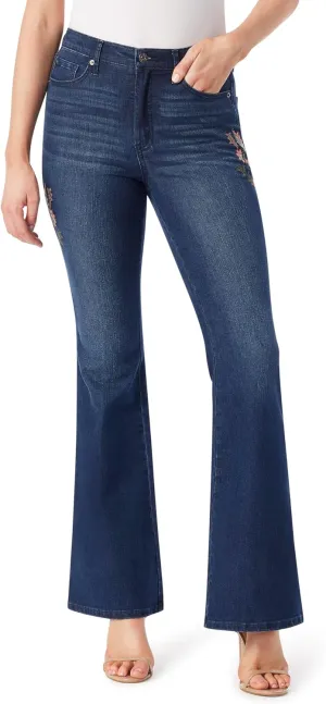 Jessica Simpson Women's Charmed High Rise Fitted Flare Jean Standard