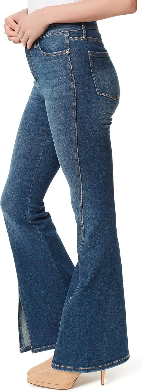 Jessica Simpson Women's Charmed High Rise Fitted Flare Jean Standard